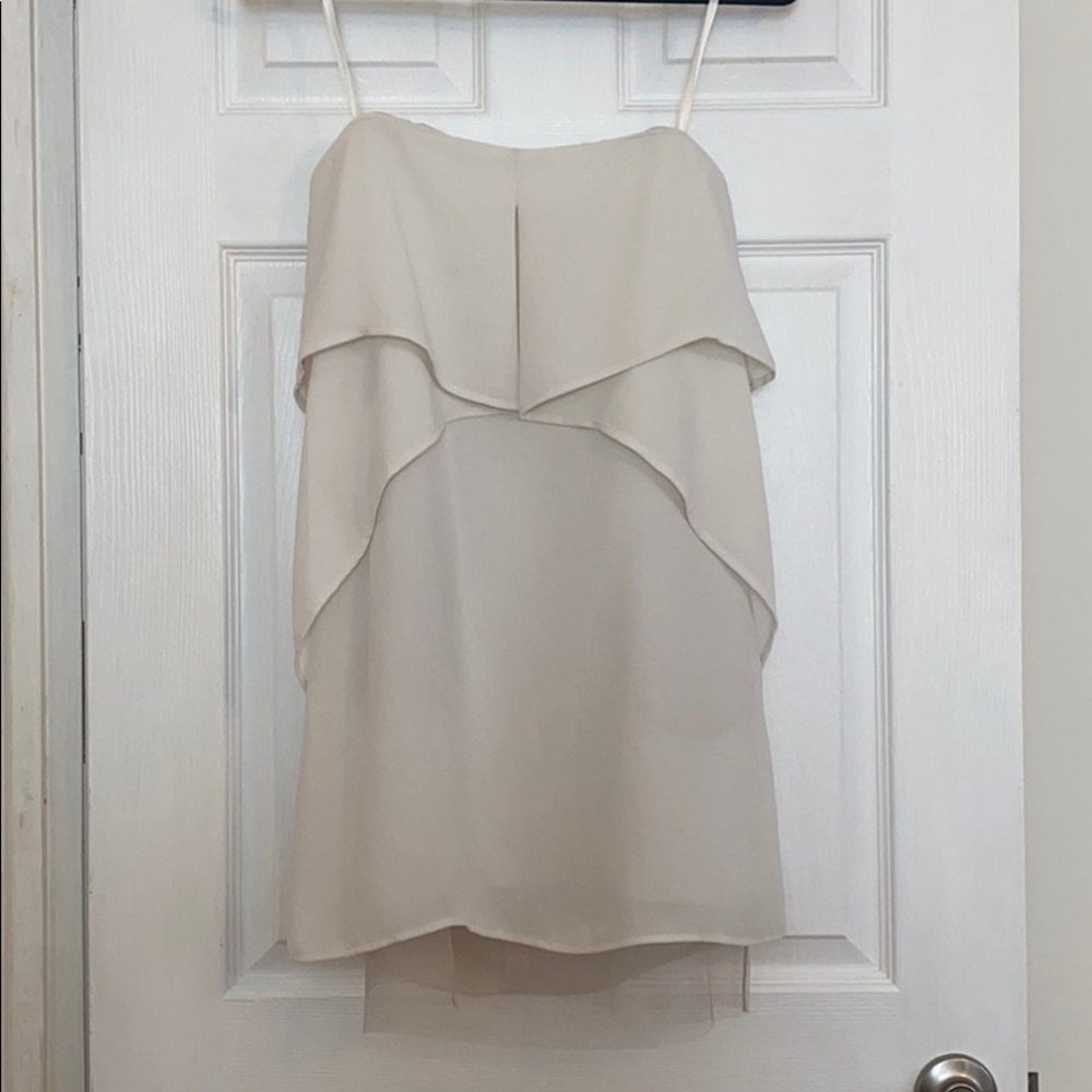 BCBG Runway - Bone/Off White strapless dress (0)